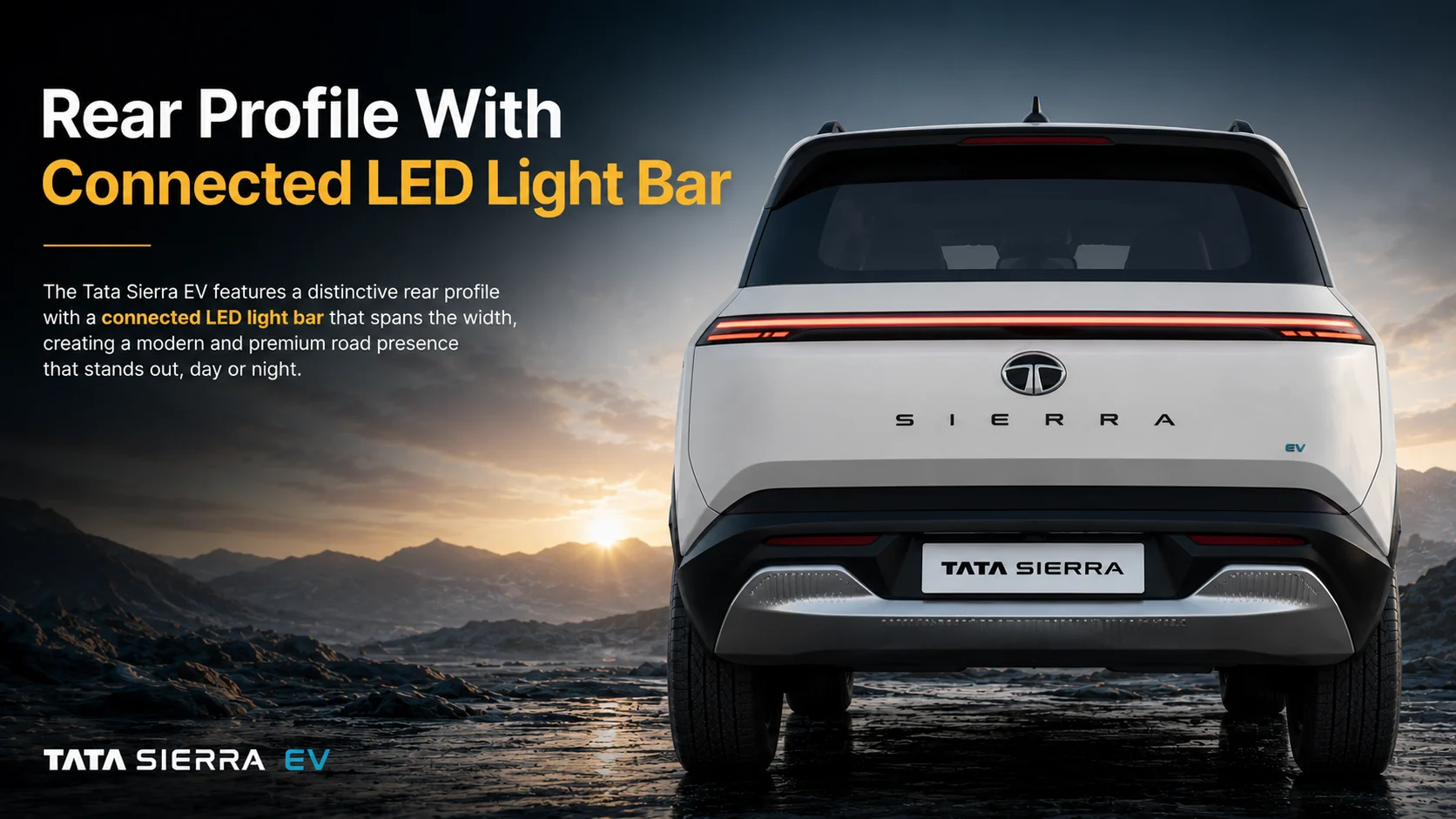 Rear profile with connected LED light bar