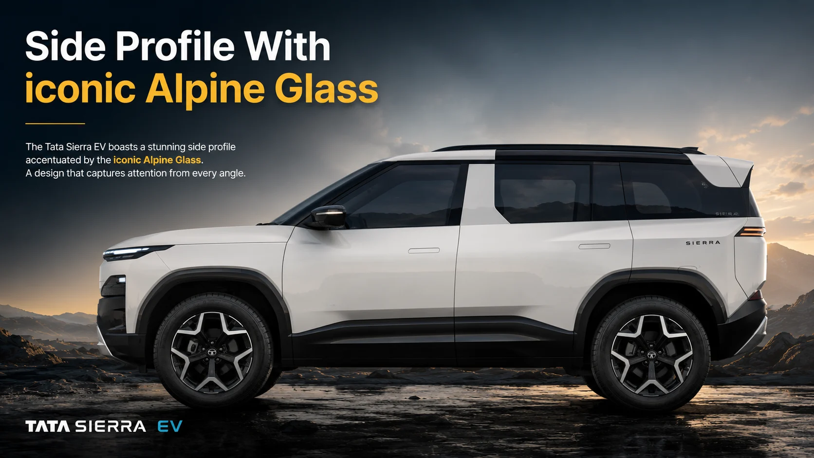 Side profile with Iconic Alpine Glass