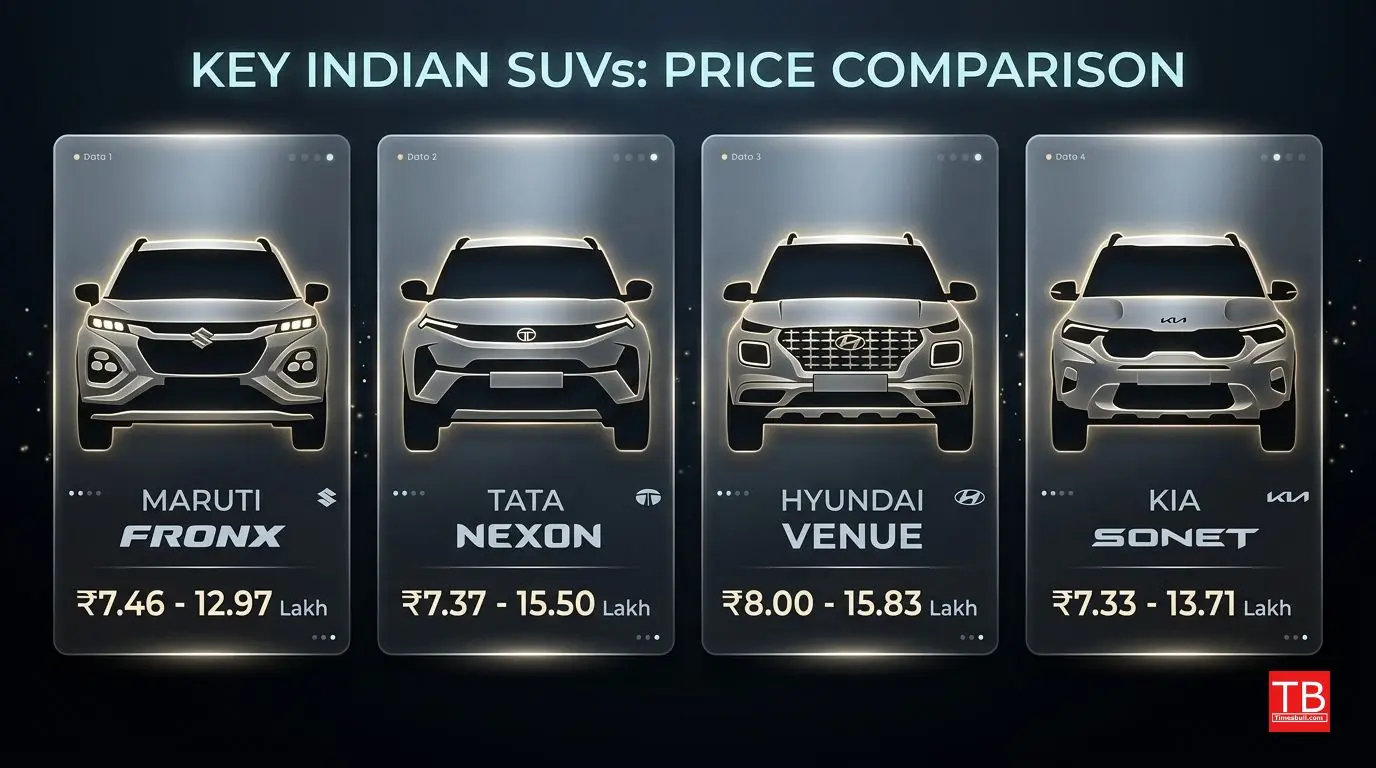 Price comparison of all the SUVs