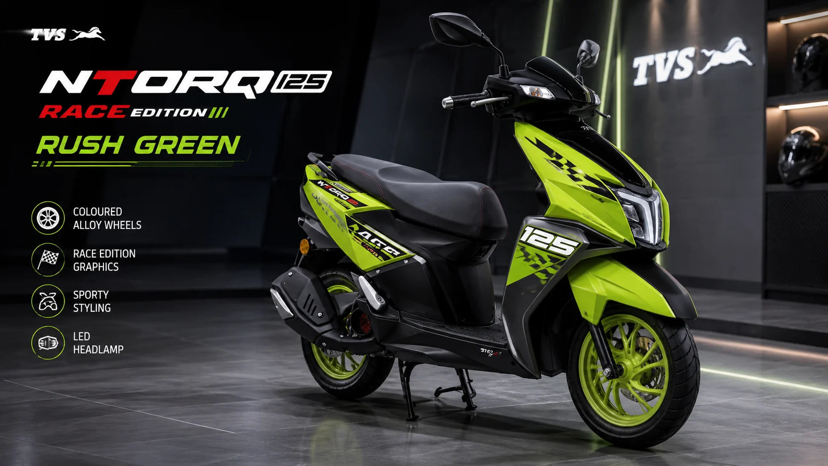 TVS NTORQ 125 Race Edition - Rush Green