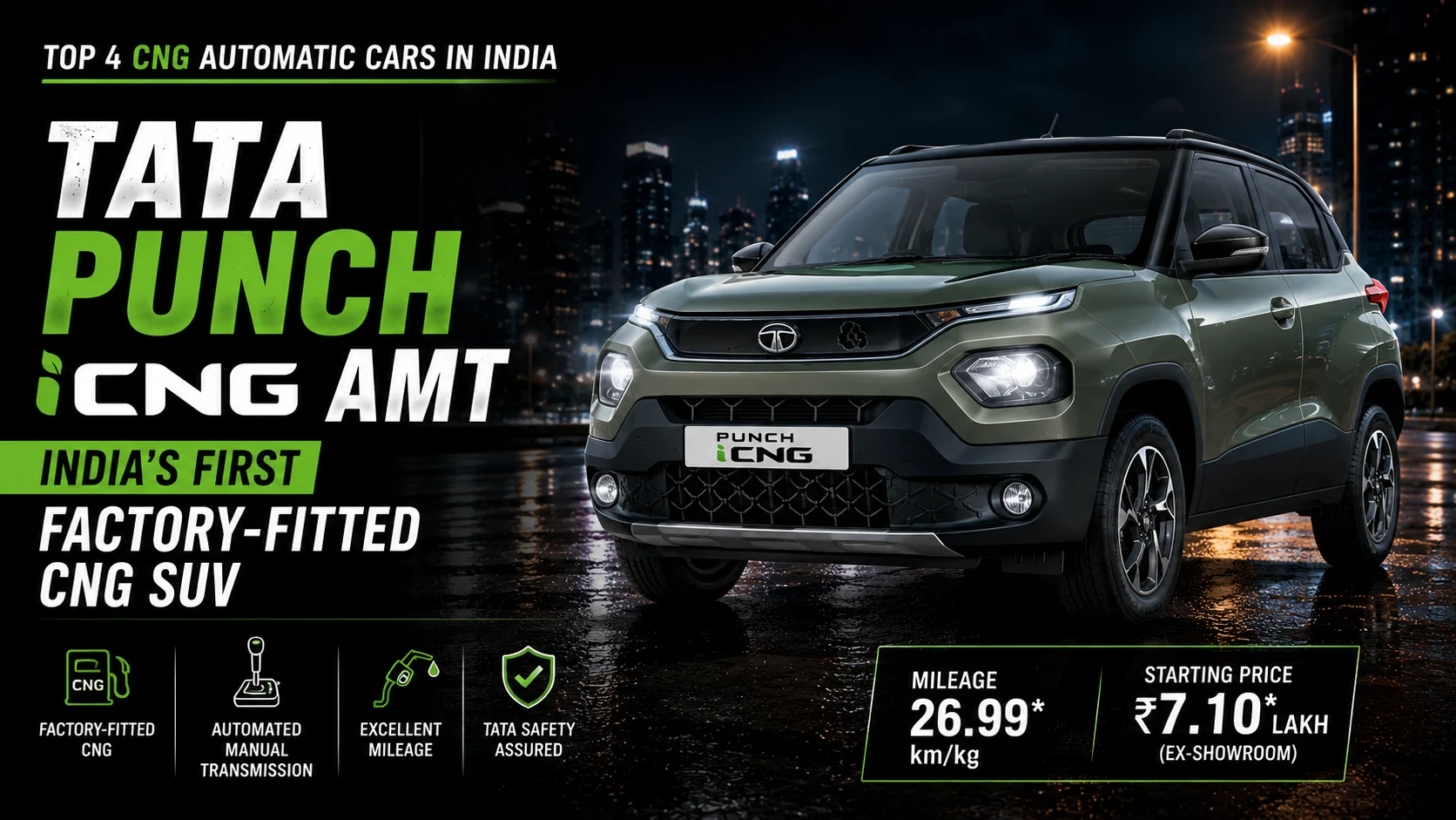 Tata Punch iCNG AMT: Specifications, features