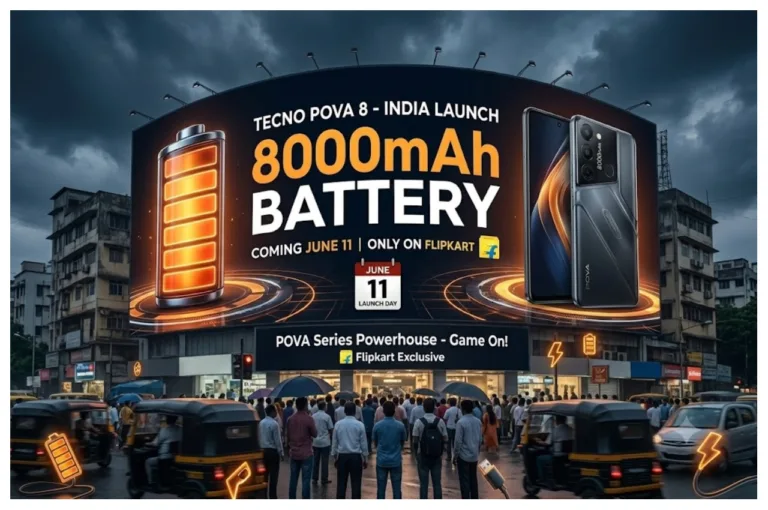 Tecno Pova 8 India Launch – 8000mAh Battery Phone Coming June 11 on Flipkart