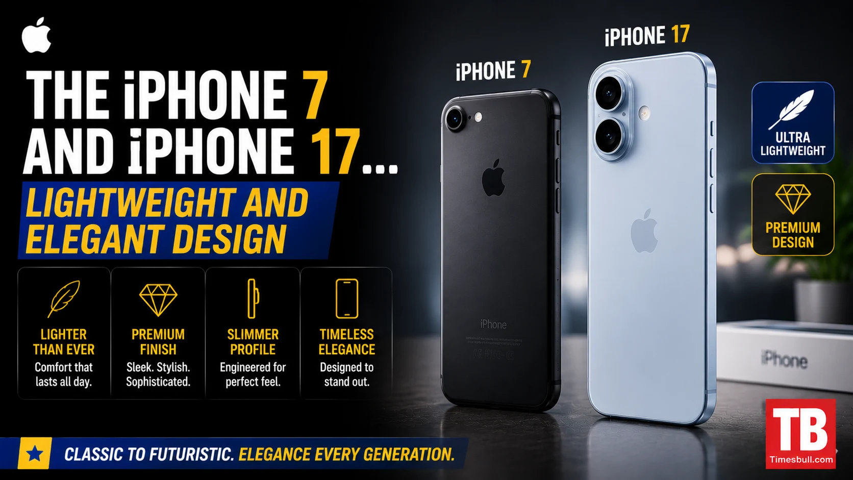 The iPhone 7 and iPhone 17... Lightweight and elegant design