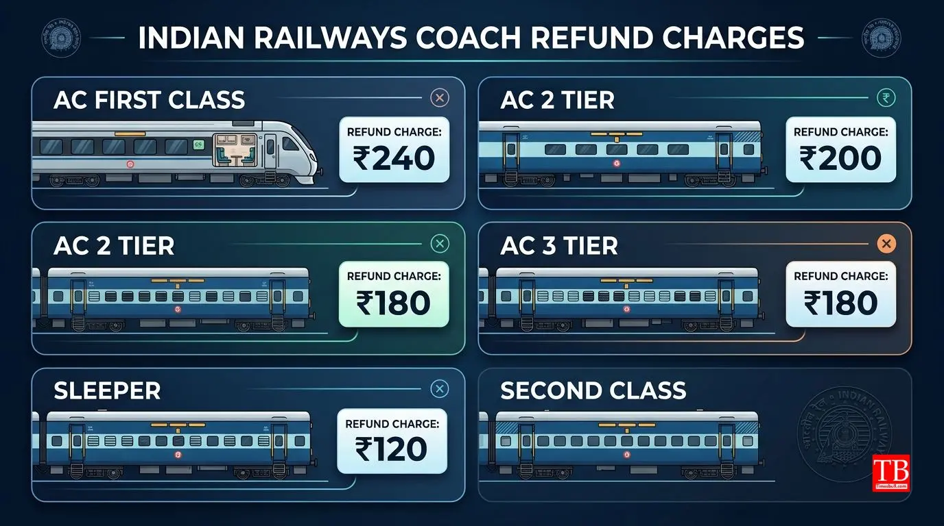 Class-wise charges on confirmed tickets