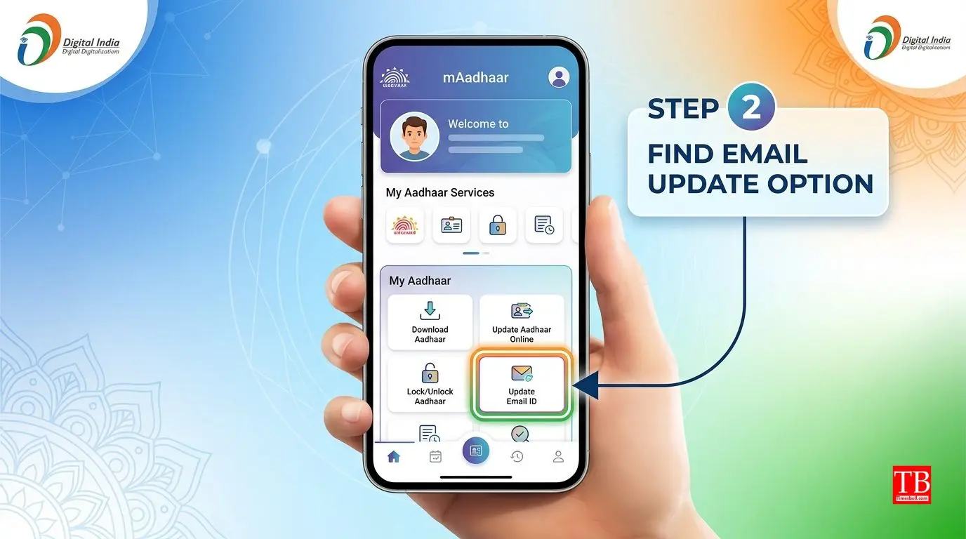 Login to the app and find the Email Update option