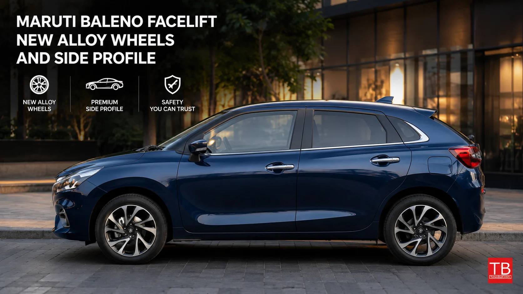 Maruti Baleno facelift: New alloy wheels and side profile