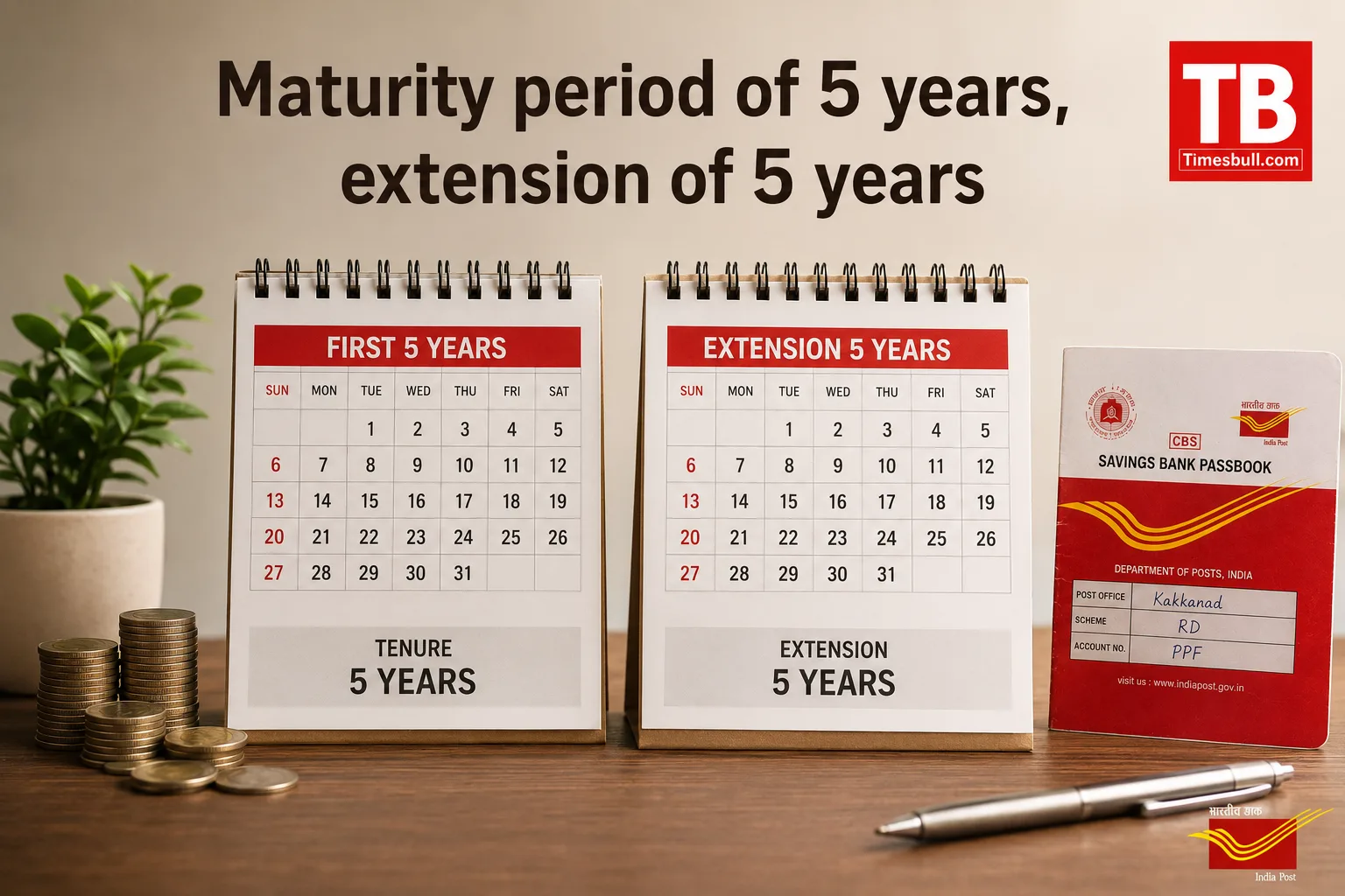 Maturity period of 5 years, extension of 5 years