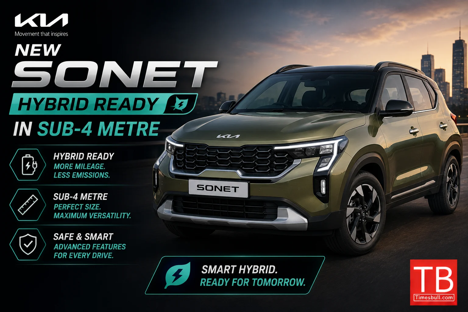 Kia New Sonet - Hybrid ready in sub-4 metre