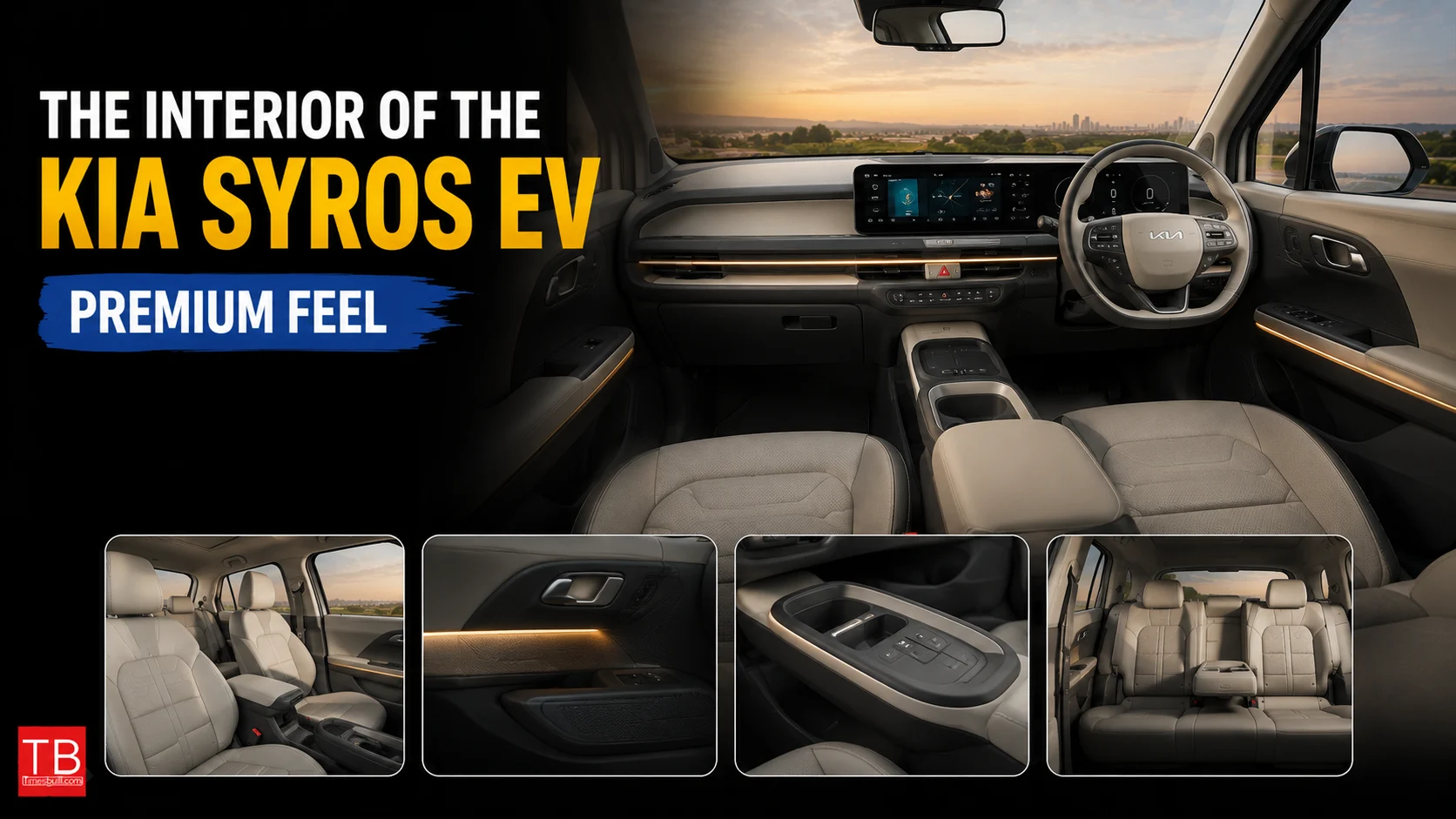 The interior of the Kia Syros EV - premium feel
