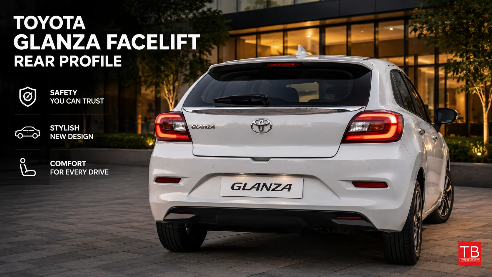 Toyota Glanza Facelift - Rear Profile