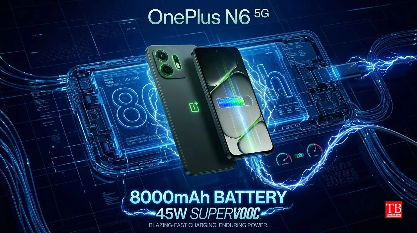 OnePlus N 6.5 G is powered by an 8000mAh battery