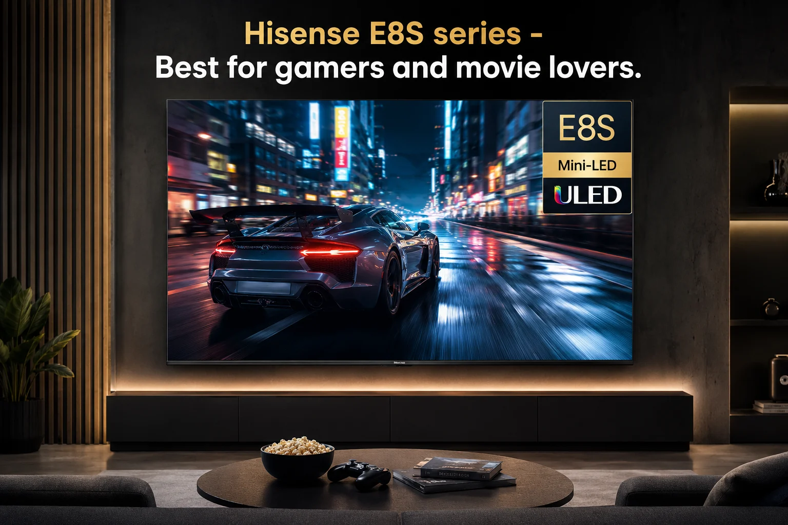 Hisense E8S series - Best for gamers and movie lovers.