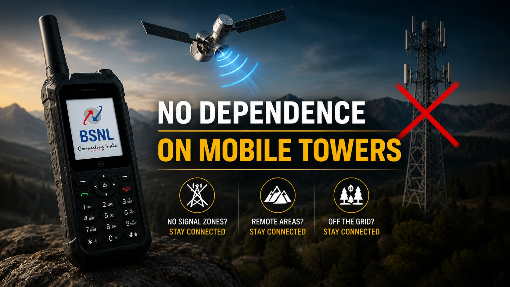 No Dependence on Mobile Towers