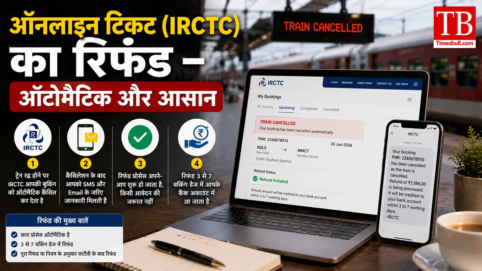 ऑनलाइन टिकट (IRCTC) का रिफंड – ऑटोमैटिक और आसान