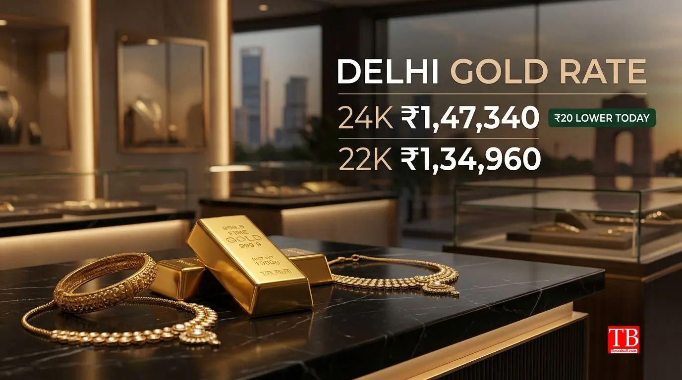 Today's gold price in Delhi