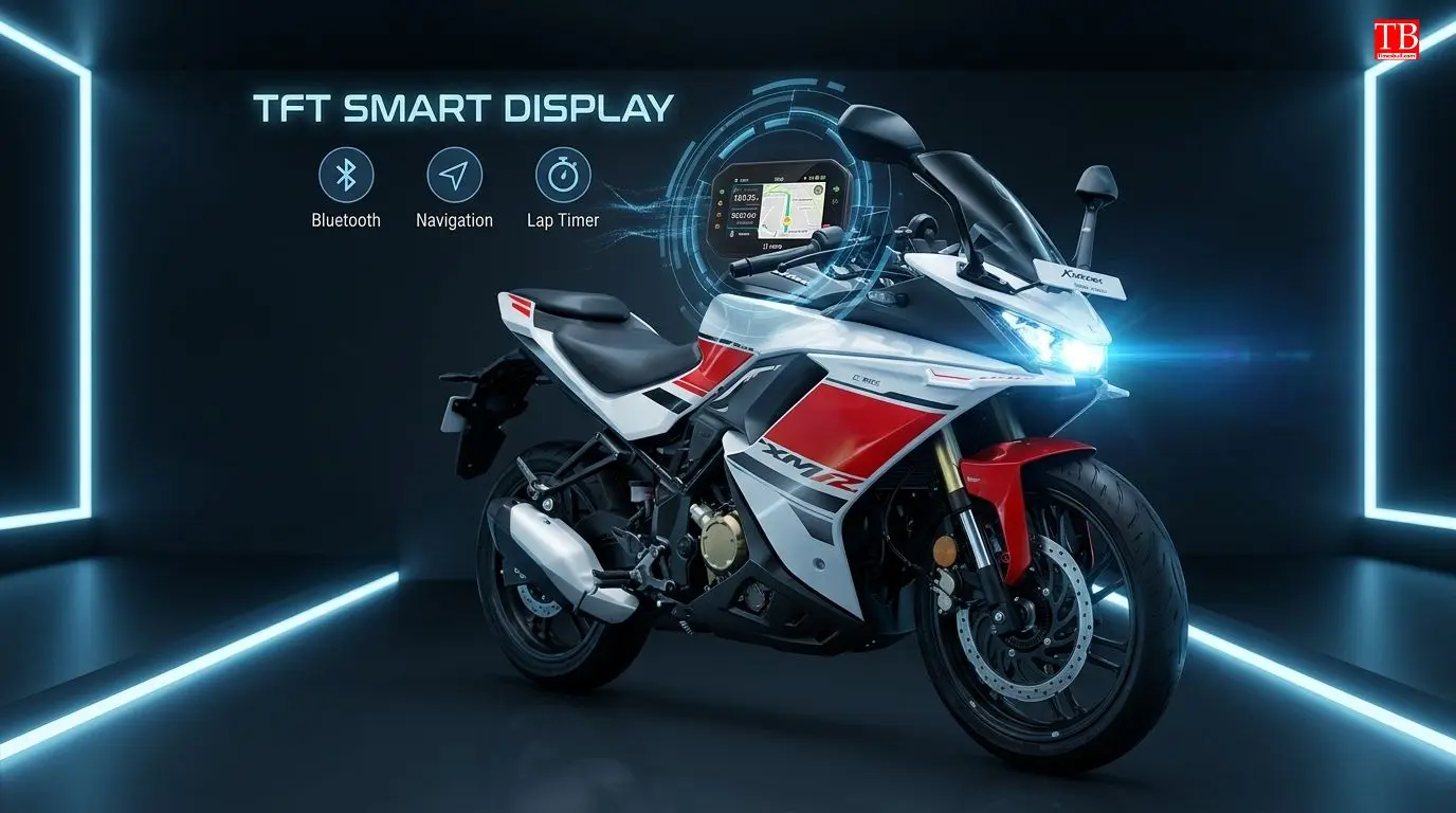 Features - TFT display, Bluetooth, lap timer and navigation