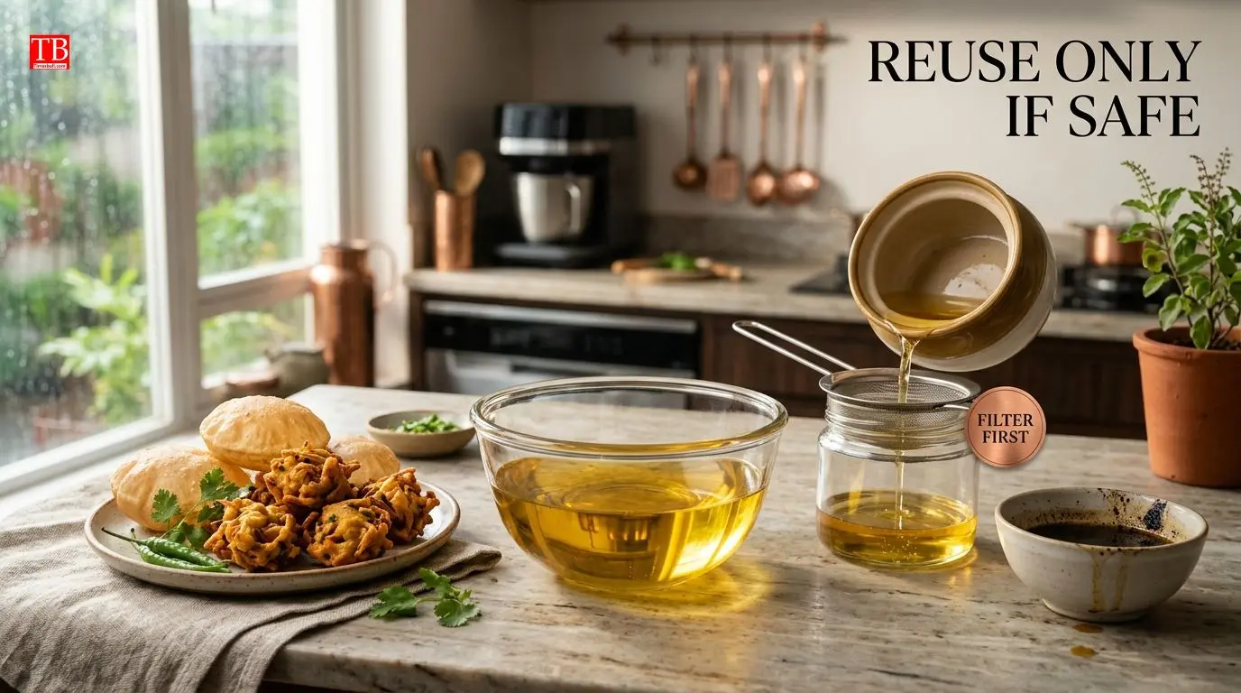 Can leftover oil be reused in cooking?