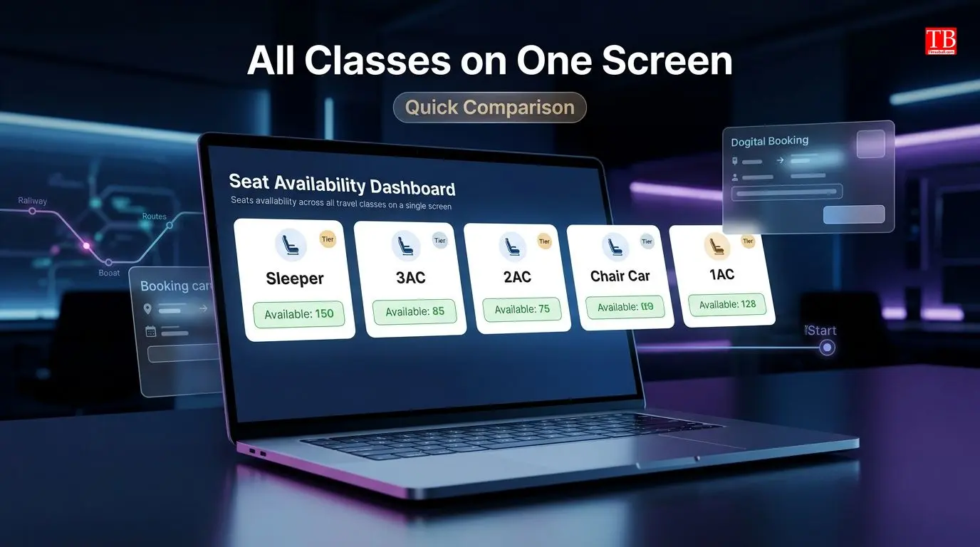Seat availability of all classes will be displayed simultaneously