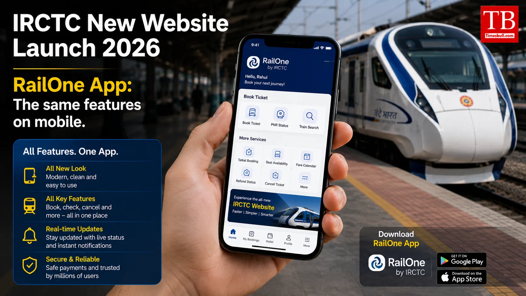 RailOne App: The same features on mobile