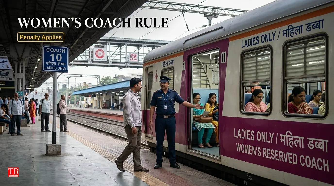 महिलाओं के लिए आरक्षित कोच में चढ़ना (महिला कोच नियम)