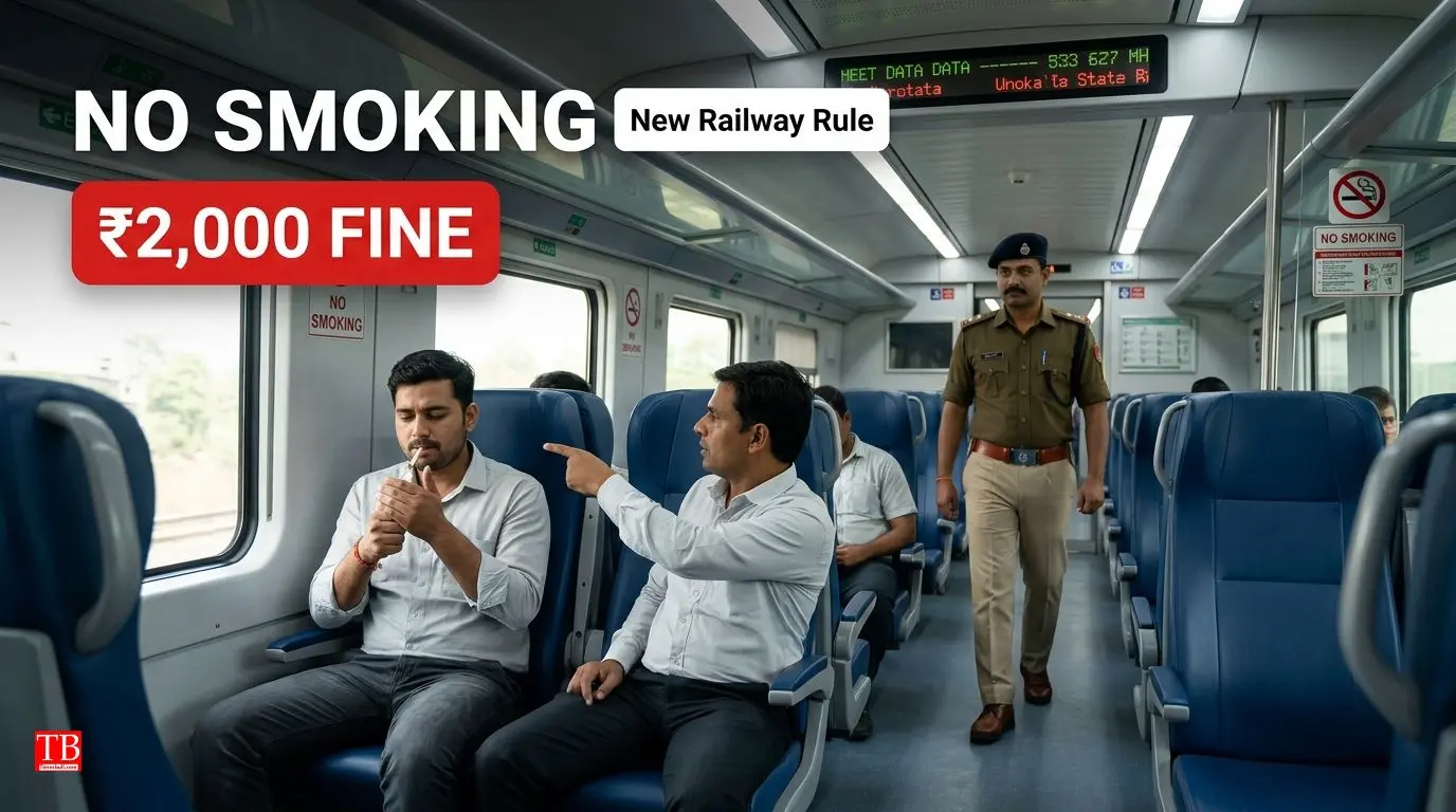 ट्रेन या रेलवे स्टेशन पर धूम्रपान करना