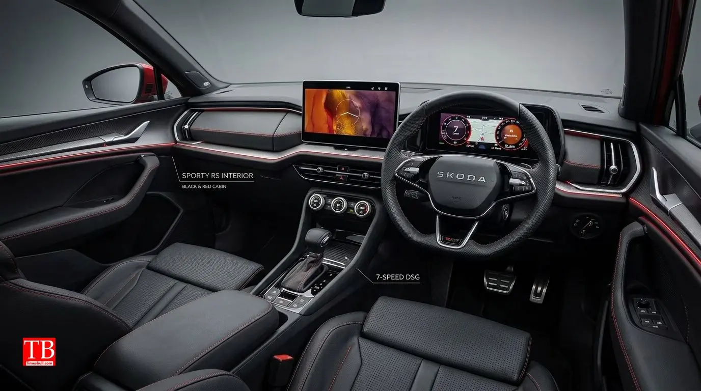 Kodiaq RS Interior - Black and Red Sports Theme