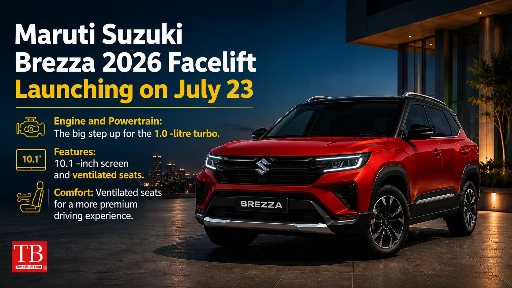 Features: 10.1 -inch screen and ventilated seats