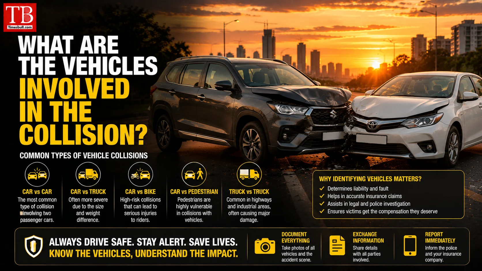 What are the vehicles involved in the collision?
