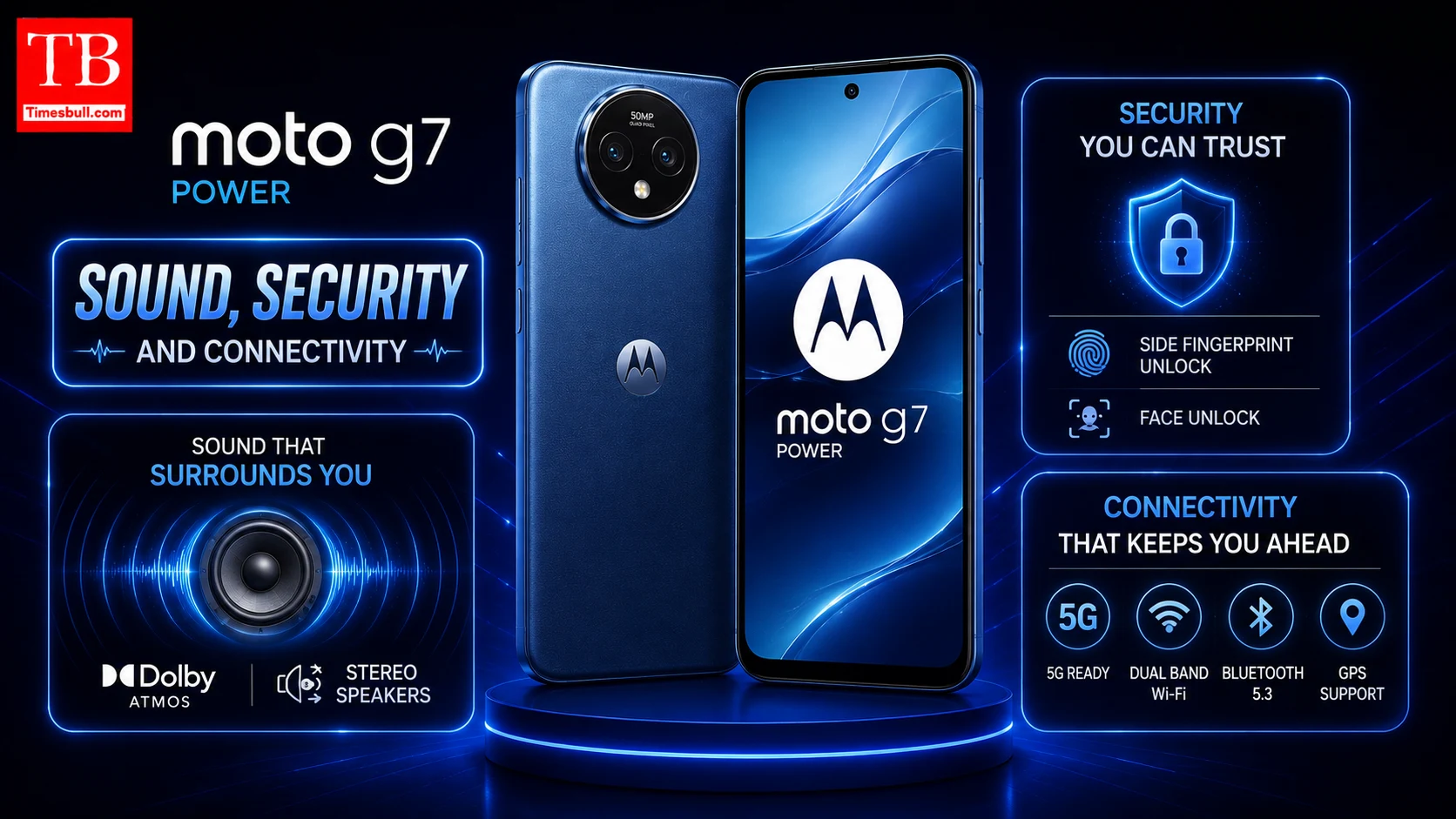 Moto G7 Power Sound, Security, and Connectivity