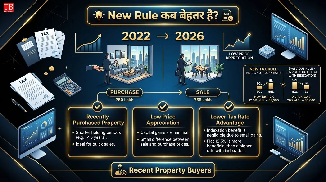 नया नियम (12.5% बिना Indexation) कब बेहतर?