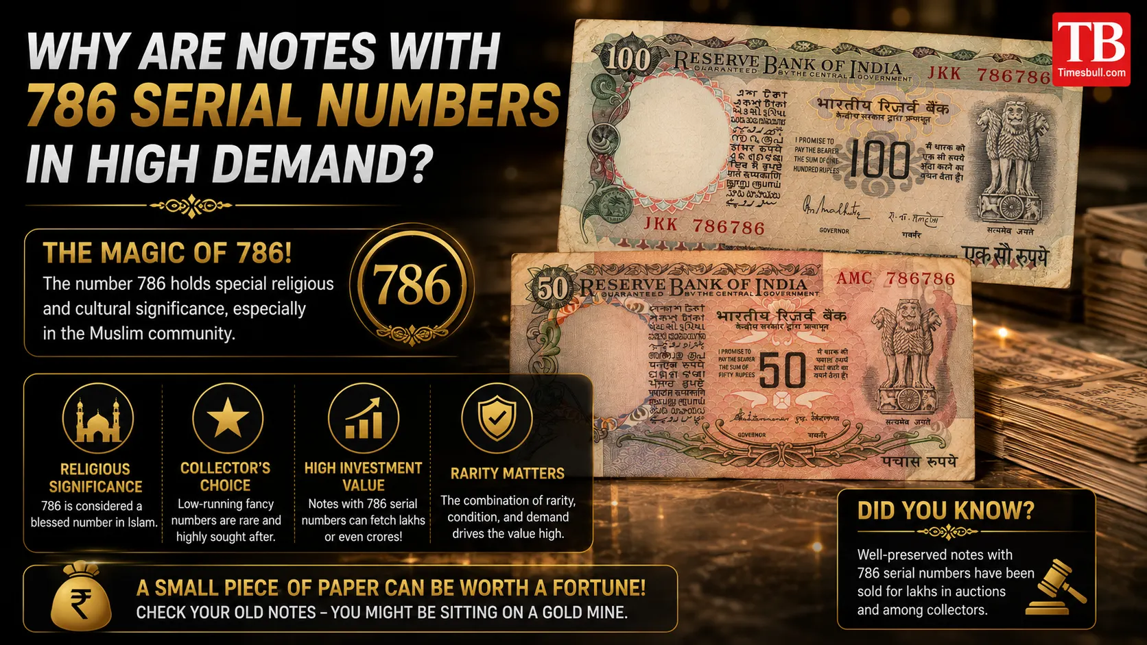 Why are notes with 786 serial numbers in high demand?