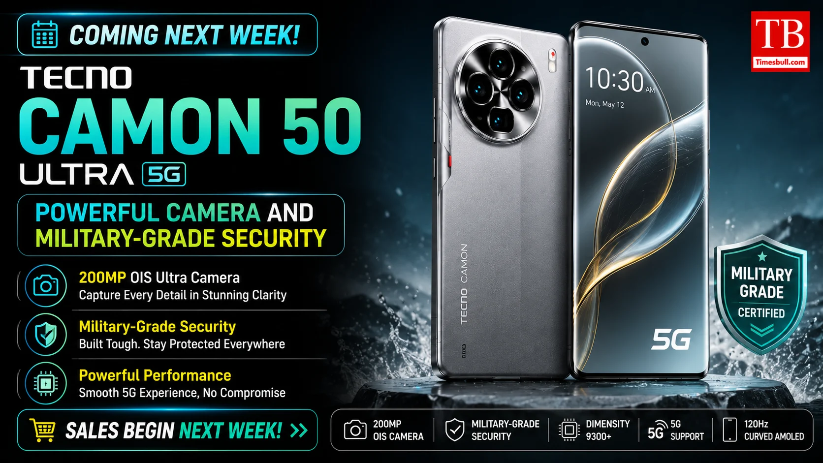 Tecno Camon 50 Ultra 5G: Powerful camera and military-grade security
