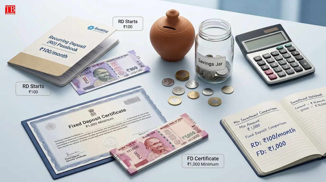 Minimum investment: Rs 100 in RD, Rs 1000 in FD