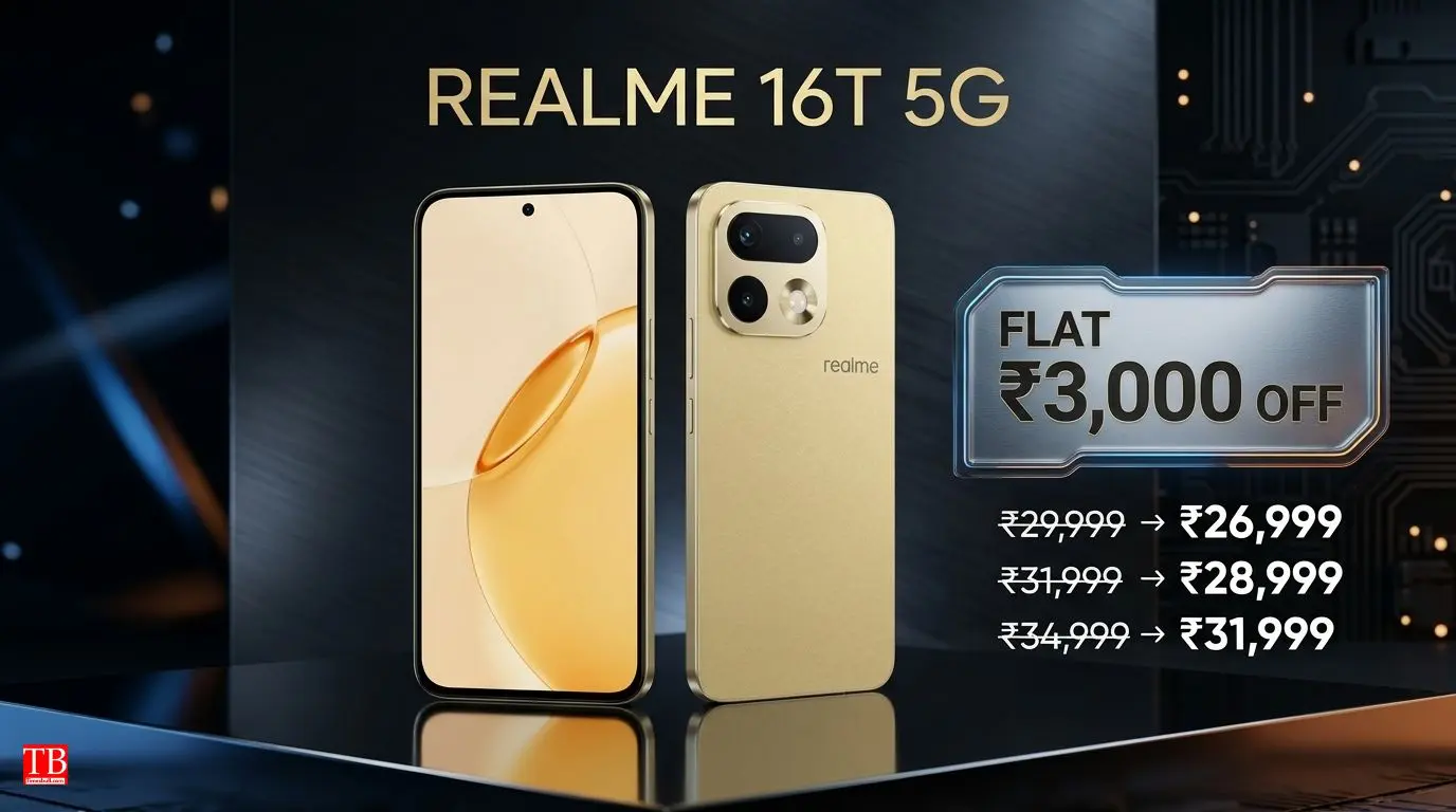 Realme 16T 5G: ₹3,000 Flat Discount