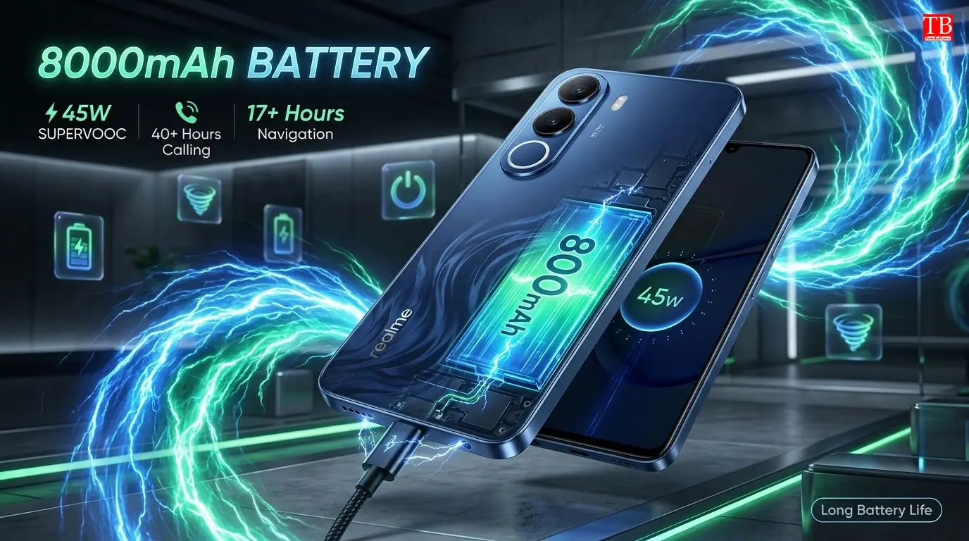 Battery and Charging 8000mAh with 45W fast charging