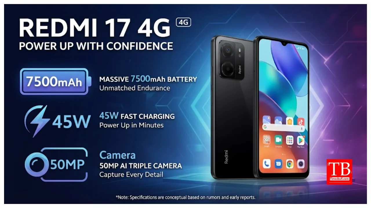 Redmi 17 4G Full Specifications Leak—7,500mAh Battery, 45W Fast Charging