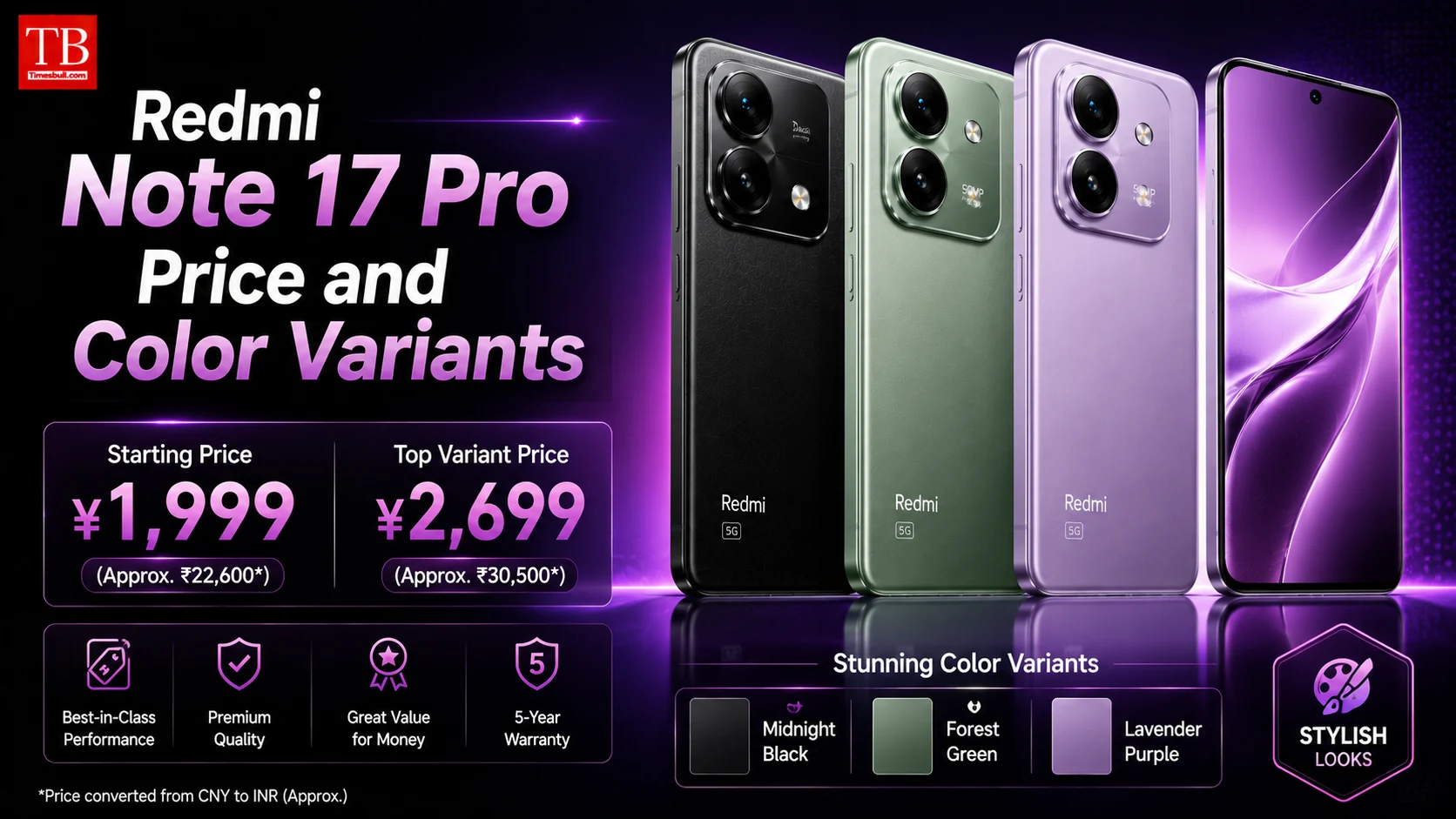 Redmi Note 17 Pro Price and Color Variants