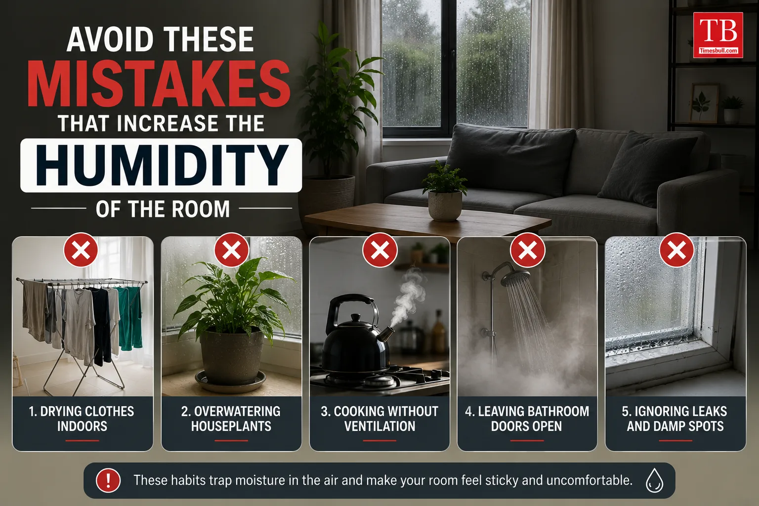 Avoid these mistakes that increase the humidity of the room
