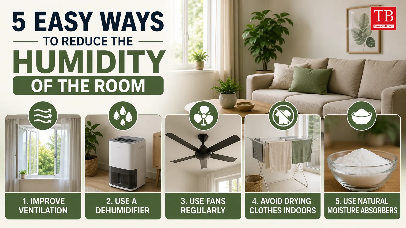 5 Easy Ways to Reduce the Humidity of the Room
