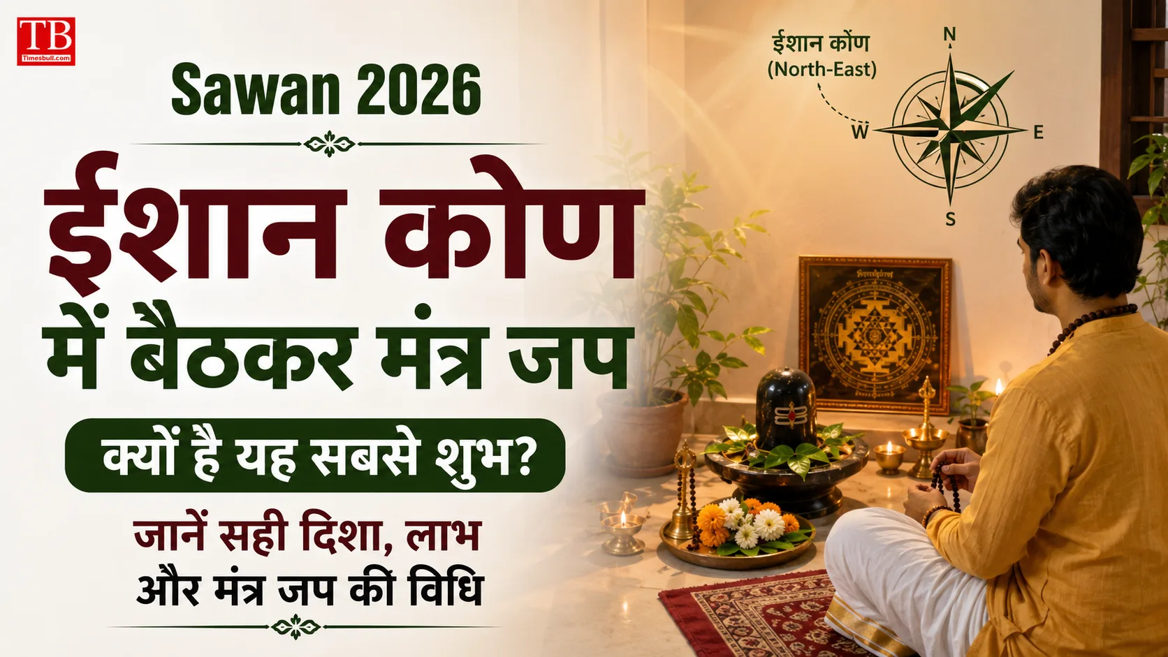 ईशान कोण में बैठकर मंत्र जप
