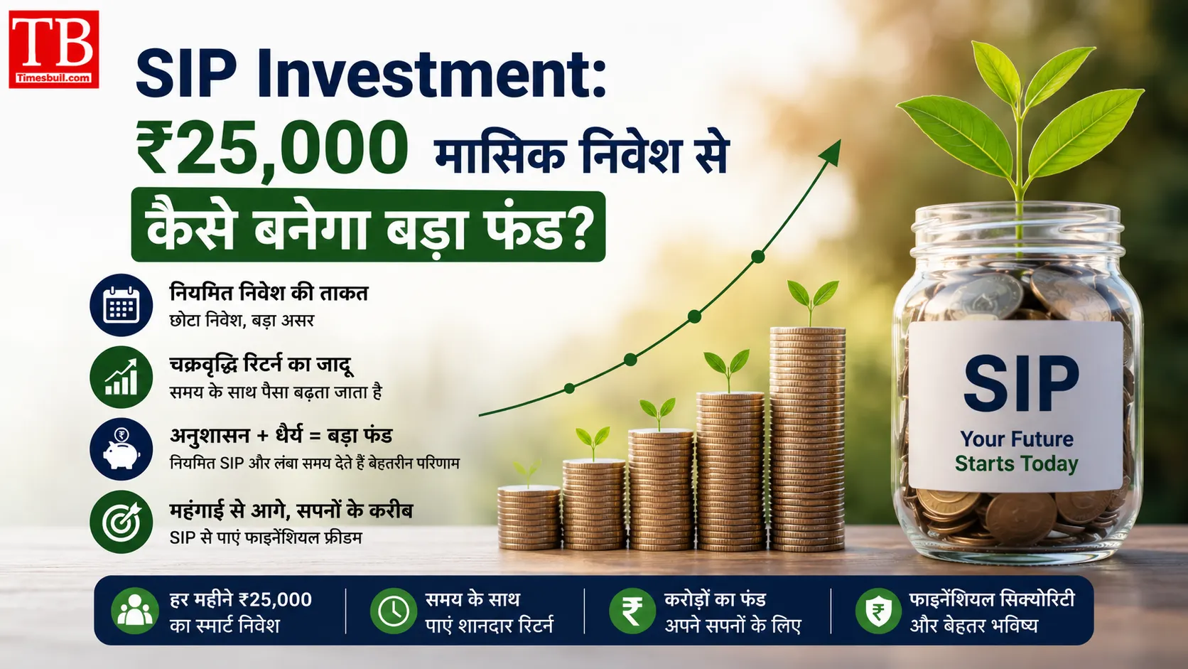 SIP Investment: ₹25,000 मासिक निवेश से कैसे बनेगा बड़ा फंड?