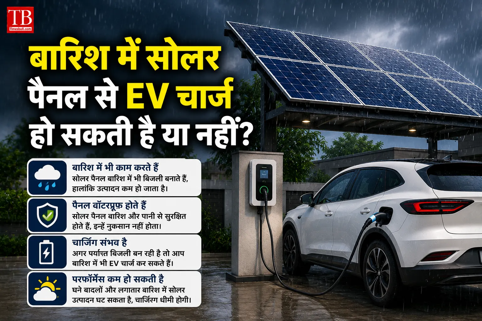 बारिश में सोलर पैनल से EV चार्ज हो सकती है&hellip;