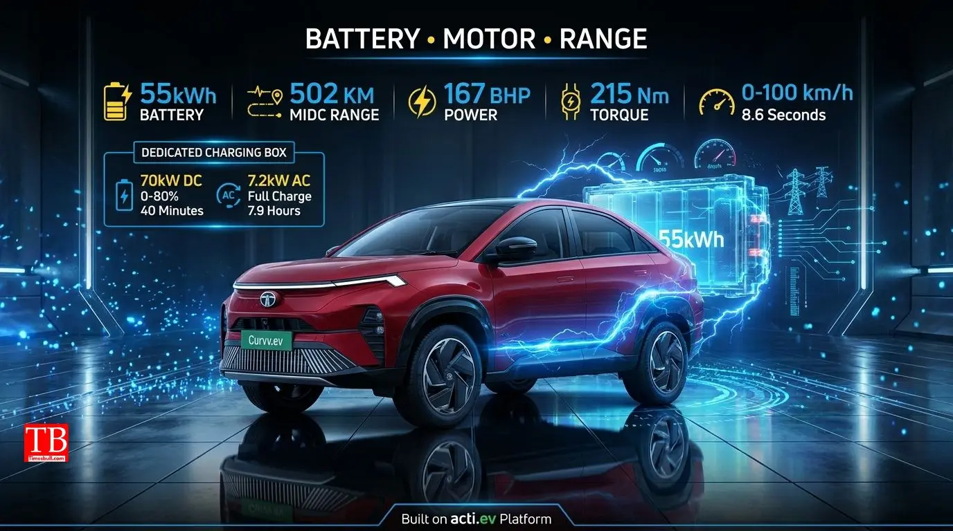 Battery, motor and range