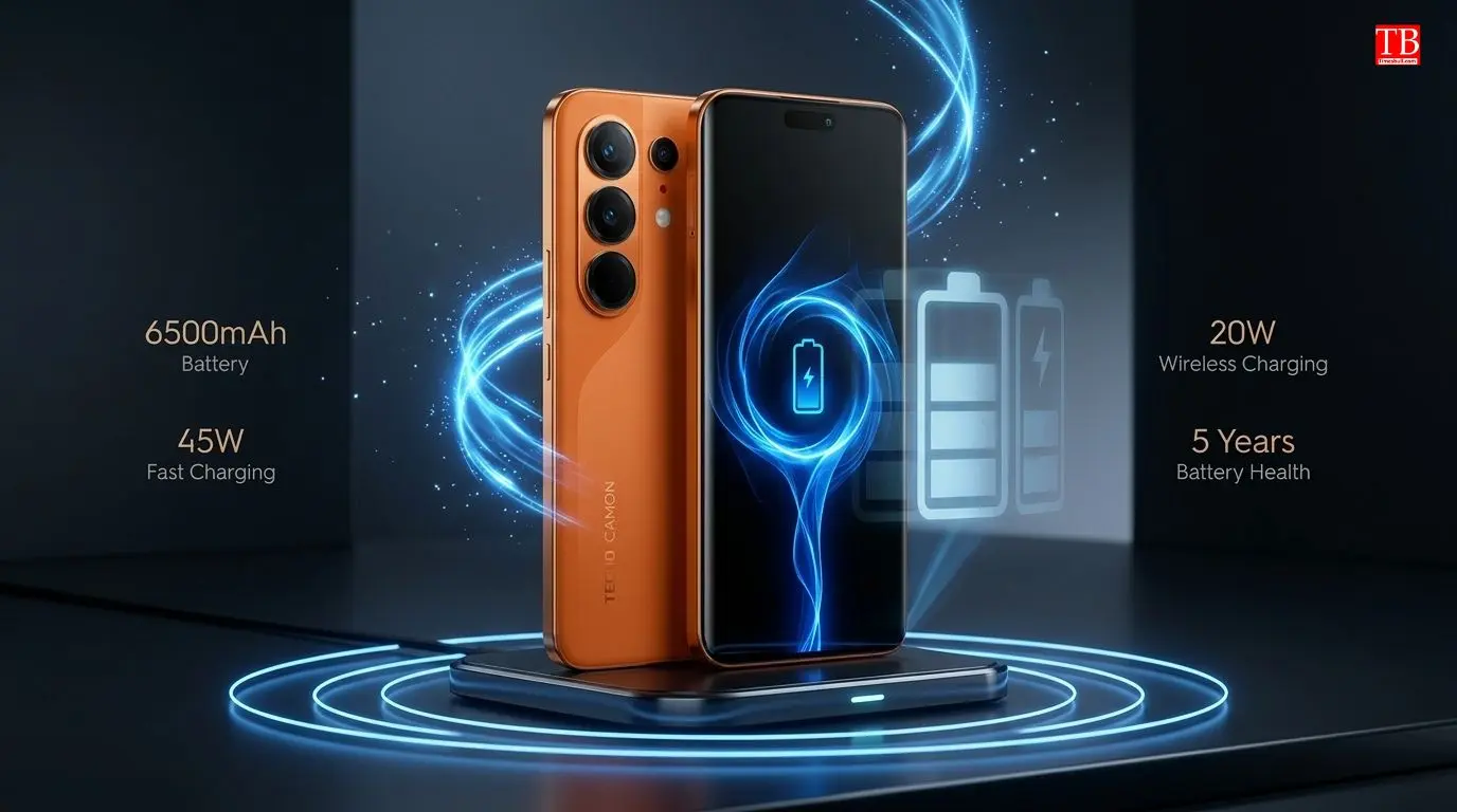 Battery and Charging 6500mAh with 45W fast charging