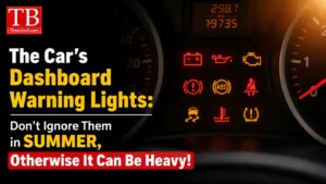 The car’s dashboard warning