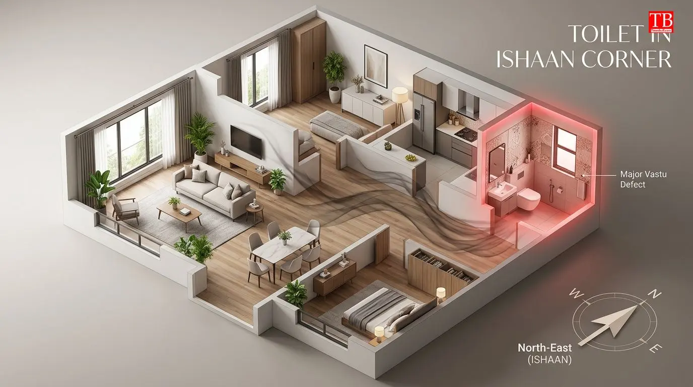 Toilet in Ishaan Corner and Brahmasthan: The Biggest Vastu Defect