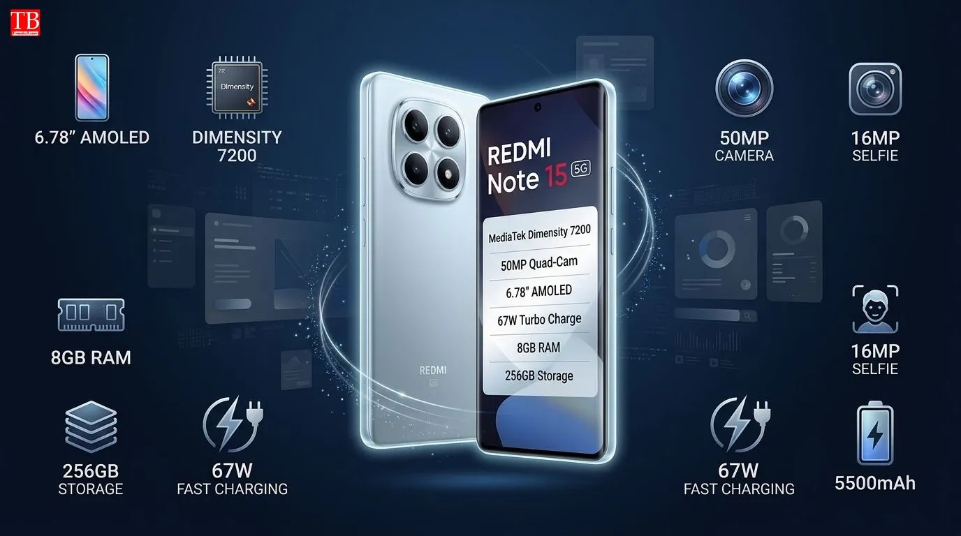 Redmi Note 15 5G के स्पेसिफिकेशंस