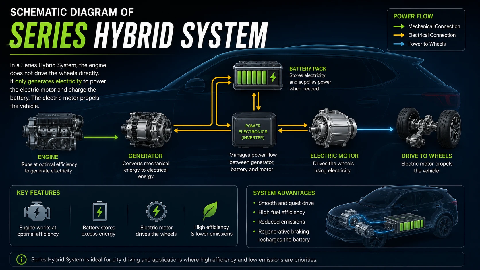 Schematic diagram of series hybrid system