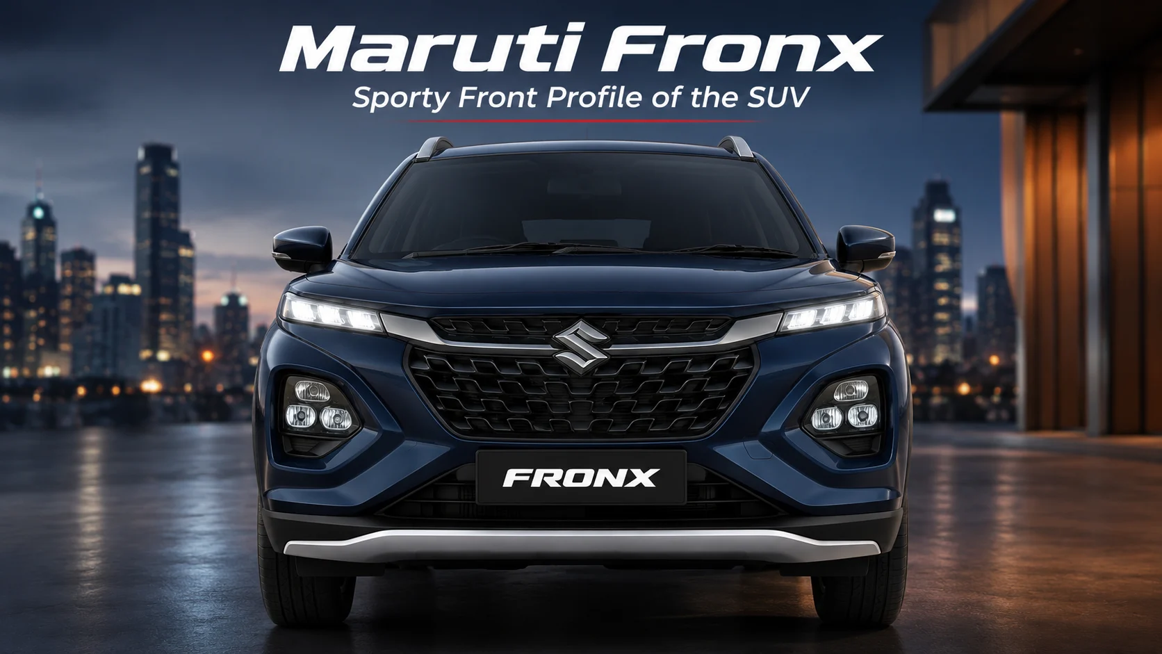 Sporty front profile of the SUV