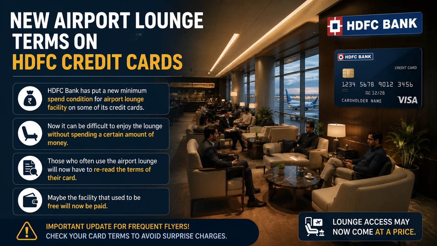 New Airport Lounge Terms on HDFC Credit Cards